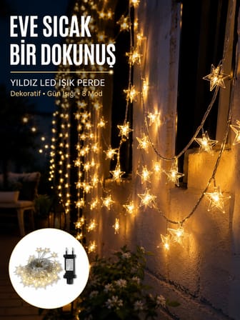 Yıldız Led Işık 5 Metre Dekoratif Aydınlatma Günışığı Yeni Nesil