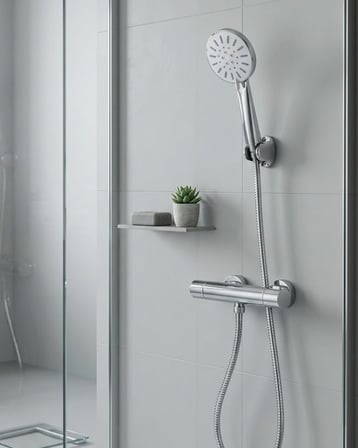 Çok Fonksiyonlu 4 Modlu El Duşu Başlığı Krem Duş Seti Spiral Hortumlu