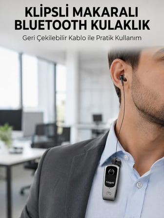 Klipsli Tasarımlı Bluetooth Kulaklık Uzun Pil Ömrü