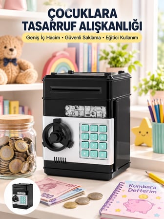 Otomatik Para Çeken Şifreli ATM Tasarımlı Kumbara