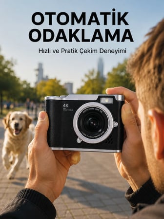 Otomatik Odaklamalı 4K Dijital Kamera 2.4 İnç HD Ekran