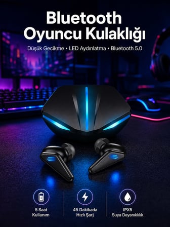 Kablosuz Bluetooth Bağlantılı Kulaklık ve Dokunmatik Ekran Akıllı Saat Arama Cevaplama