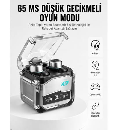 Oyuncu Kulaklığı Yeni Mekanik Kablosuz Kulaklık İos Android Uyumlu