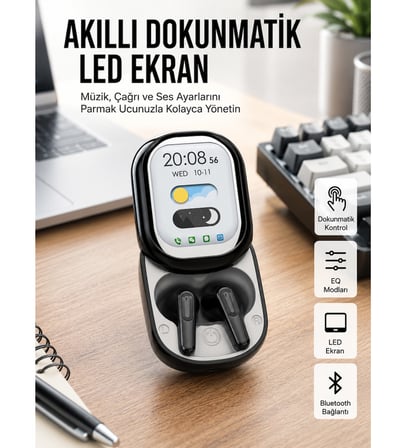 ENC Destekli Bluetooth 5.4 Kulaklık – EQ Ayarlı, Akıllı Kutulu