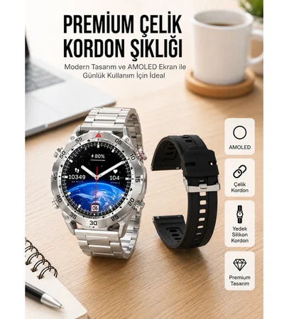 2025 Model Yuvarlak Ekran Android ve İOS Uyumlu GPS Takibi Yapabilen Akıllı Saat Yeni Nesil