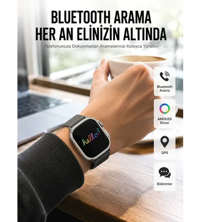 Yeni Nesil 3 Kordonlu Kol Saati 49 MM Amoled Ekran Akıllı Saat