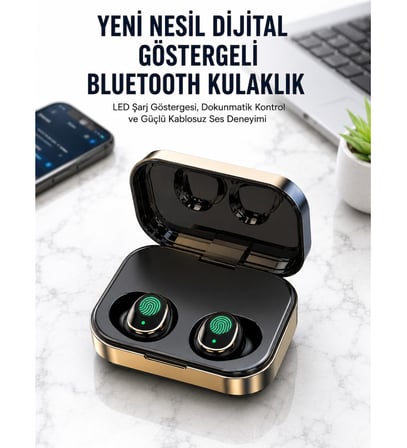 2025 Model Bluetooth Kulaklık Telefon Şarj Edebilen Çağrı Cevaplama Dijital Göstergeli