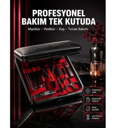 Siyah Kaymaz Teknolojili El ve Ayak Bakım Seti Yeni Nesil