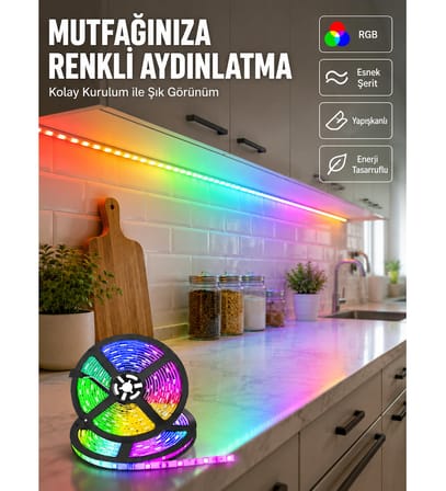 Kumandalı 5 Metre Şerit LED Dekoratif Aydınlatma