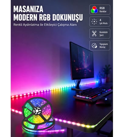 5 Metre Kumandalı Su Geçirmez Şerit LED