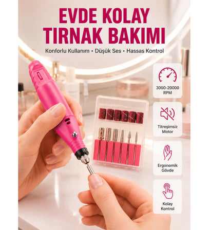 6 Uçlu Elektrikli Manikür Pedikür Seti Yeni Nesil