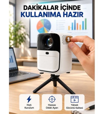 Ultra HD Çözünürlüklü Taşınabilir Projektör – 1920x1080 Piksel Görüntü Kalitesi Yeni Nesil