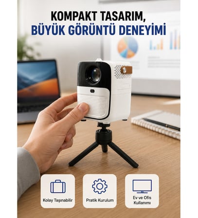 50 inç TV Deneyimli Projektör – Yakın Mesafede Geniş Görüntü Yeni Nesil
