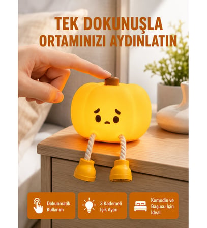 Silikon Pumpkin Night Light Telefon Tutuculu LED Lamba Yeni Nesil