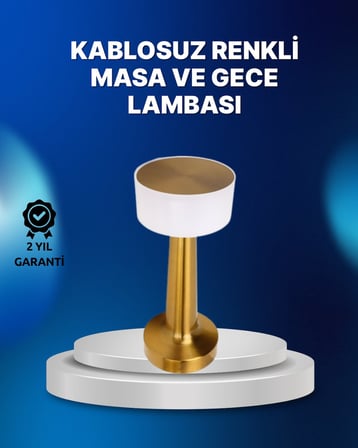 Kablosuz Dokunmatik Masa Lambası – Şık Modern Metal Gövde, USB Şarjlı