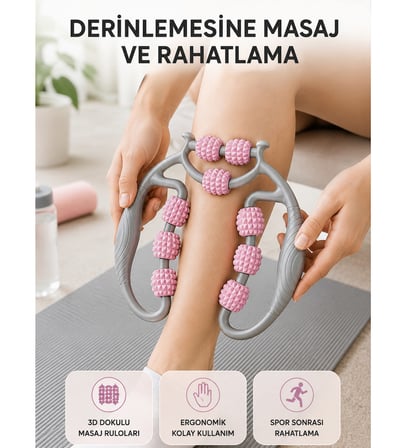 Taşınabilir 3D Masaj Rulosu – Kas Rahatlatıcı ve Yağ Azaltıcı Masaj Cihazı
