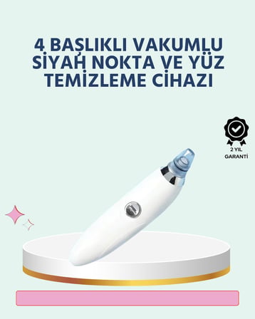 Cilt Dostu Vakumlu Siyah Nokta Temizleyici – Siyah Nokta, Yağ ve Makyaj Kalıntılarına Karşı