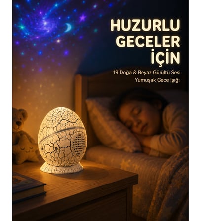 14 Renkli Nebula Yıldız Projektör + Müzik + Gürültü Cihazı + Zamanlayıcılı