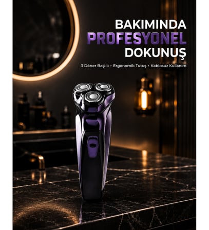 Profesyonel Şarjlı Tıraş Makinesi Ayarlanabilir Başlıklı Kablosuz