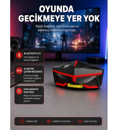 Kablosuz Bluetooth Kulaklık 5.0 Dokunmatik Kontrol Gürültü Engelleme