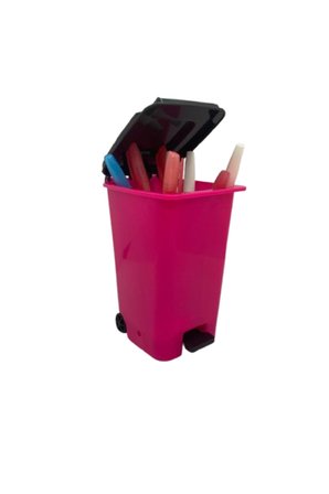 Masaüstü Kalemlik Çöp Konteyner Şeklinde Pembe