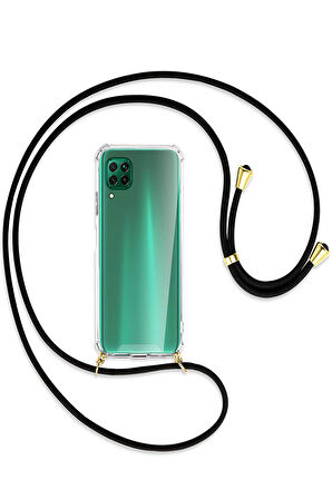 Huawei P40 Lite Şeffaf Boyun Omuz Askılı ipli Kordonlu Kılıf 