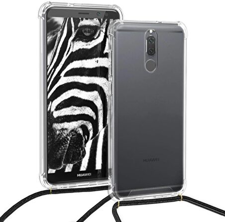 Huawei Mate 10 Lite Şeffaf Boyun - Omuz Askılı ipli Kordonlu Kılıf
