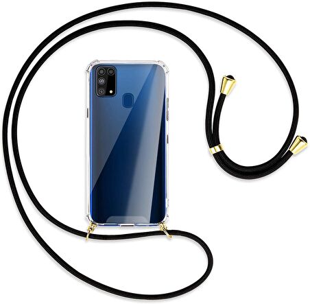Samsung Galaxy M30S Şeffaf Boyun - Omuz Askılı İpli Kılıf