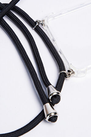 Oppo A91 Şeffaf Boyun - Omuz Askılı Köşe Korumalı İpli Kılıf