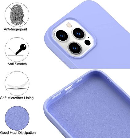 Apple iPhone 14 Kılıf içi Süet Korumalı Silikon Lila Renk