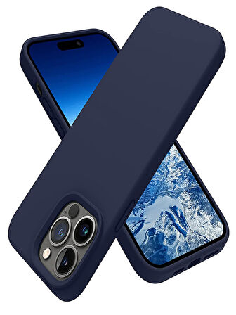 Apple iPhone 14 PRO Kılıf içi Süet Korumalı Silikon LACiVERT Renk