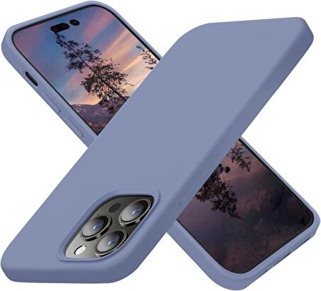 Apple iPhone 14 PRO Kılıf içi Süet Korumalı Silikon LACiVERT Renk