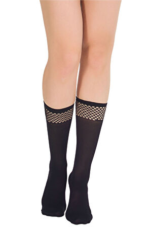 Azze  Siyah Çok Şık Diz Altı çorap 1017