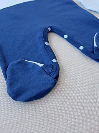 3-6 9-12 12-18 Ay Özel Kuvvetler Nakışlı Bere Şapkalı Kız Erkek Bebek Tulumu Lacivert