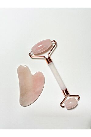 A Kalite Doğaltaş Pembe Kuvars Gua Sha Yüz Masaj Ve Yüz Yogası Taşı Roller