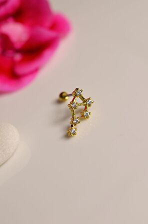 Terazi Burcu Küpe Takımyıldızı Piercing Gold Libra