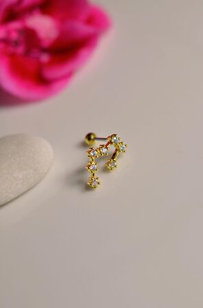 Boğa Burcu Küpe Takımyıldızı Piercing Gold Taurus