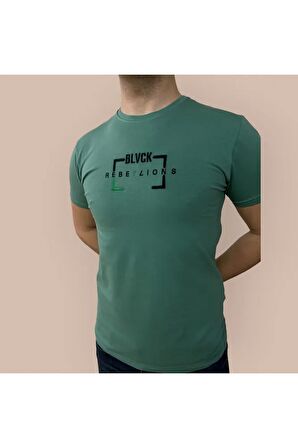 Erkek  Yumuşak Pamuklu Kumaş Nakış Baskılı T-Shirt