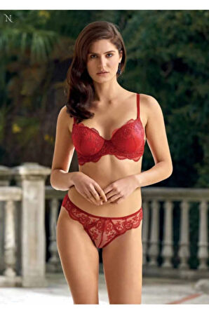 Kadın Bordo Dantelli İç Çamaşır Takım