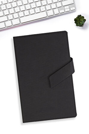 Çizgili Siyah Mıknatıslı Defter
