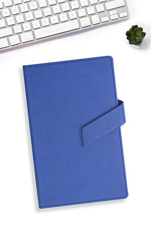 Çizgili Mavi Mıknatıslı Defter