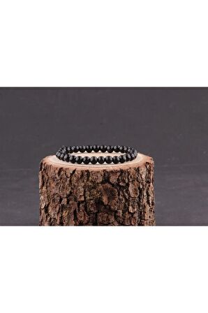 Doğal Taş Obsidyen Bileklik 6 mm