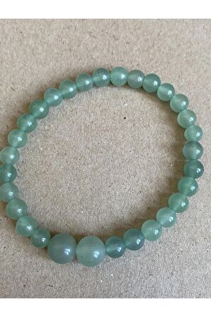 Aventurin Doğal Taş Bileklik Mühürlü 6mm