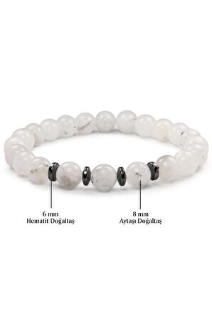 Ay Taşı - Hematit Doğal Taş Bileklik 8 mm