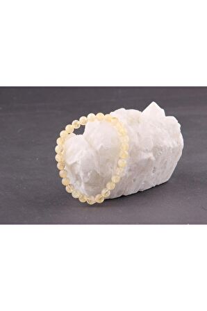 Doğal Taş Dönüşümlü Sitrin Bileklik 6MM