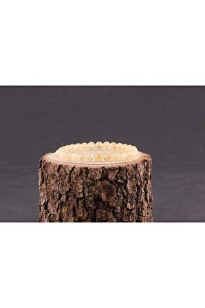 Doğal Taş Dönüşümlü Sitrin Bileklik 6MM