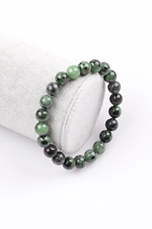 Anyolit Doğal Taş Bileklik 8 Mm Küre Kesim