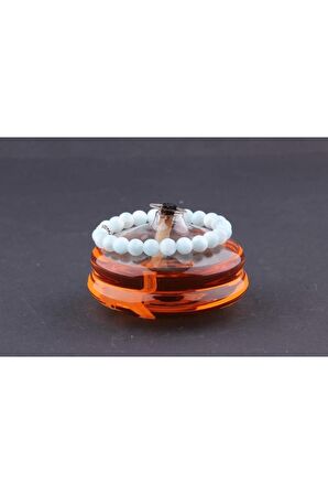 Larimar Doğal Taş Bileklik 8 Mm