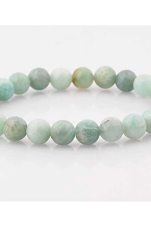 AMAZONİT 8MM DOĞAL TAŞ BİLEKLİK AAA+KALİTE (SERTİFİKALI)