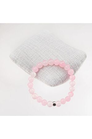 Pembe Kuvars Taşı Bileklik-8 mm